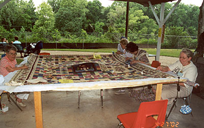 The Bastrop Senior Center Quilters  in action!