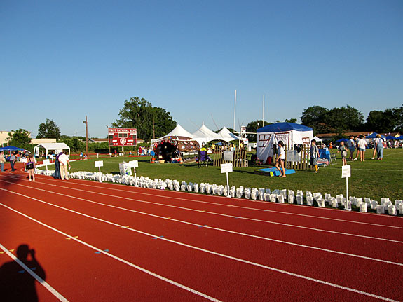 Relay Teams set up tents