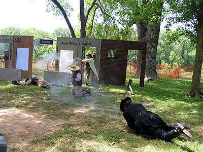The Texas Pistolaros shootout--villains meet the wrath of the US Marshall