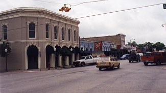 Downtown Bastrop - Eastside of 1000 block of Main Street facing South.